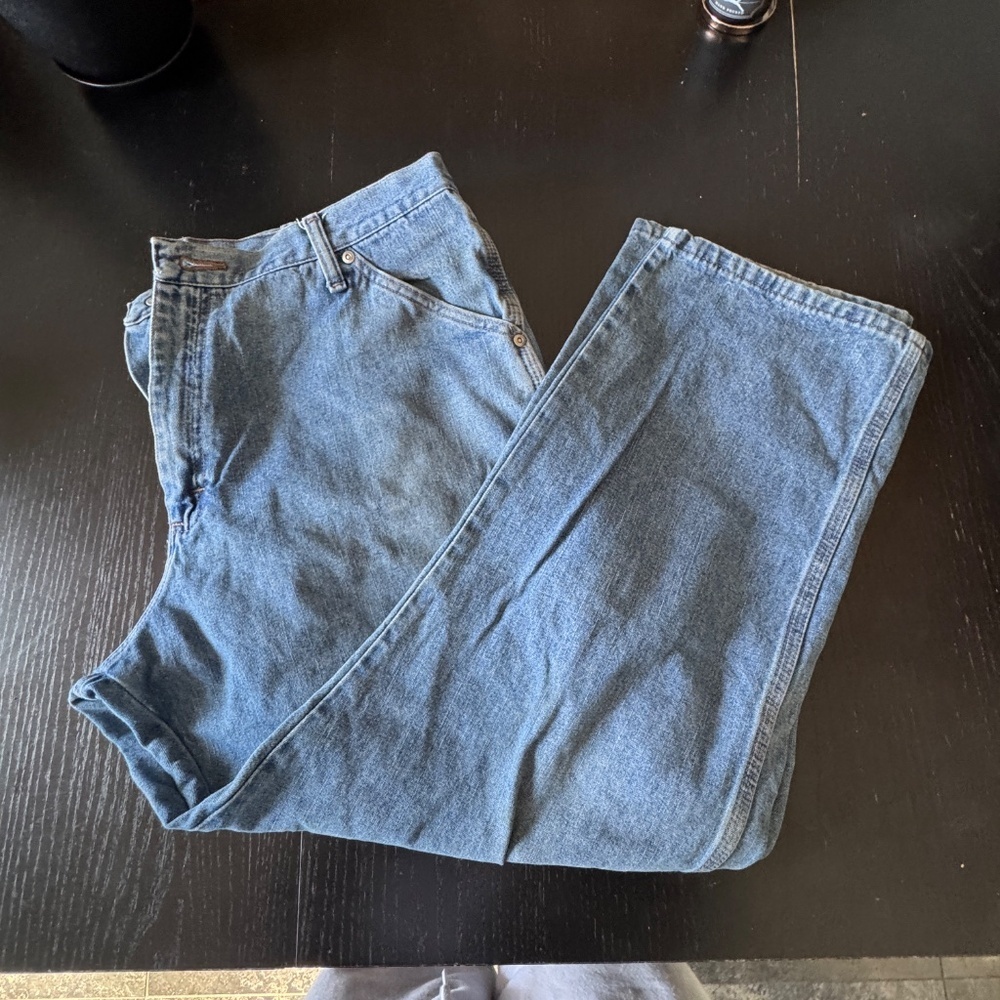 Wrangler Men's Wrangler  Regular Fit Carpenter Jeans Size 38x29 Denim Blue - Picture 4 of 5